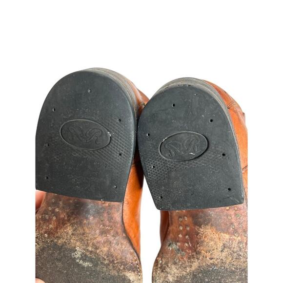 R&R Western Wear Men\'s Ostrich Cowboy‎ Exotic Leather Boots ~Size 7